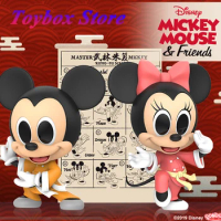 HotToys COSBABY Mini Action Figure Home Decorative Dolls Disney 11-13cm Kung Fu Master Mickey Minnie Mouse Childhood Fans Model
