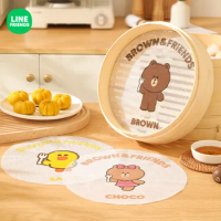 1Pc Anime Brown Bear Cony Sally Choco Kawaii 26Cm Steaming Papers Cloth Cartoon Round Non-Stick Silicone Drawer Steamer Pad Mat