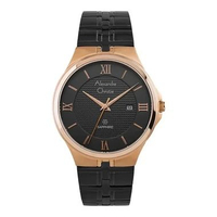 Alexandre Christie AC 8541 LD Jam Tangan Wanita Sapphire Crystal Black Rosegold Stainless Steel Stra