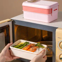 Buydeem Ceramic Lunch Box Piggy Box Portable Bento Box Fresh Box with Lunch  Meal Box Microwave Steamer Oven Applicable - AliExpress