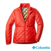 Columbia 哥倫比亞 官方旗艦 女款-鈦 Omni-Heat單件式黃金鋁點極暖外套-橘紅(UWR92870AH / 金鋁點.保暖.