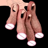Realistic Pe nis Sleeve Size S M L XL Silicone Open-ended Di ck Sheath Ring Realistic Hollow Dildos 