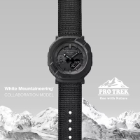 CASIO卡西歐 PRO TREK x White Mountaineering 超輕型 戶外時尚 旋轉防護錶圈 藍牙 太陽能電力 PRJ-B001WM-1_46mm