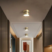 Open-mounted downlights Round hole free living room bedroom porch led ceiling lights corridor household ceiling spotlights