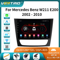 Car Radio for Mercedes Benz E Class W211 E200 E220 E300 E350 E240 CLS 2002-2010 Android 13 Multimedia Player 4G GPS 2 Din Stereo
