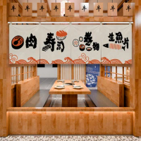 Japanese Horizontal Curtain Kitchen Door Curtain Sushi Restaurant Door Head Curtain Bar Counter Short Curtain Izakaya Curtain