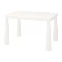 MAMMUT 兒童桌, 室內/戶外用 白色, 77x55 公分