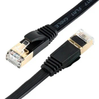 3ft 10ft Black Ethernet Cable Cat 7 Cat7 Flat Network Patch Cable RJ45 SSTP Lan Cable Modem Router CAT7 Flat Ethernet Cable