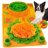 A Flexible Pet Dog Snuffle Mat Nose Smell Training Sniffing Pad Dog Puzzle Toy Slow Feeding Bowl Foo