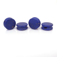 Wholesale Round Cake Shape Lapis Lazuli CAB Stone Spacer Beads For Women Bracelets DIY Jewelry Making Semi Precious Stone Beads