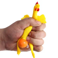 New Creative Squishy Fashion Laying Eggs Vent Chicken Squeeze Fidget Toys Funny Key-chain Crowded Stress Ball For Kid Fun Gift