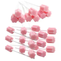 100 Pieces Oral Care Sponge Swab Lightweight Professional Ergonomic Oral Care Swabs for Breath Bad Breath Oral Cleaning