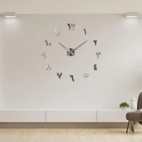 Dekorasi Rumah TaffHOME Jam Dinding DIY Giant Wall Clock Creative Design - S031 - Silver Viral