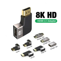 8K HDMI 2.1 Adapter Extender Male to Female Mini Micro HDMI-compatible Cable Extension 8K@60Hz 4K@120Hz for Laptop PS5 TV Hdmi