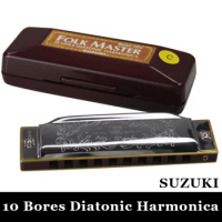 10 Bores/ Holes 20 Reeds Diatonic Harmonica C Key Blues Silver gaita For Kids&amp;Beginners Mouth Organ Wind Musical Instrument Toy