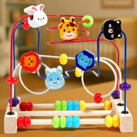 Mainan Maze Manik Kayu, Mainan Penggelek Manik, Mengira Nombor, Ability Grasping, Hadiah