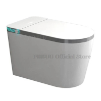 Elongated Smart Toilet Built-in Bidet Water Tank No Water Pressure Limit Multifunctional LED Display Screen Foot Sensing Toilet