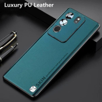 Case For Vivo V29 Pro V27 V25 E V23 5G Luxury PU Leather Phone Cover For V 29 Lite Silicone Camera Protection Shockproof Bumper