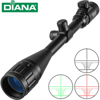 DIANA 6-24x50 AOE Tactics Rifle Scope Green Red Dot Light Sniper Gear Hunting Optical Sight Spotting Scope Rifle Hunting