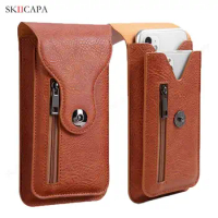 Leather Waist Bag Phone Pouch For Oneplus Ace 2 Pro Lite Belt Clip Wallet Card Slot Cover For One plus Ace 2V Racing Phone Bag
