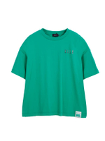 เสื้อยืดผู้หญิง แขนสั้น ทรง CROP ผ้า COTTON สกรีนลายกราฟฟิค รุ่น W3K723 - สีเขียว | ELLE 80 YEARS LI