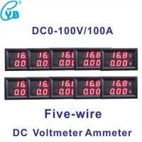Free Shipping 10pcs LED Digital Voltage Current Dual Meter DC 0-100V 0-100A Ampere Panel Meter Voltmetro DC Volt Amp Tester