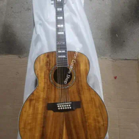 free shipping 12 string koa wood custom guitar electric guild acoustic guitar jumbo body vintage full koa guitar