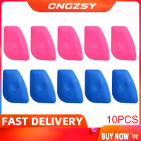10pcs Multilateral Hard Pink Soft Blue Plastic Squeegee Installation Tools Painting Tools Label Sticker Remover Scraper A57