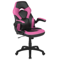 X10 Gaming Chair Racing Office Ergonomic Computer PC Adjustable Swivel Chair with Flip-up Arms, Pink/Black