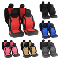 Universal Car 5 Seat Breathable Polyester Protector Fabric Cloth Seat Cover Fit Most Car Truck SUV Van Sedans AT MT