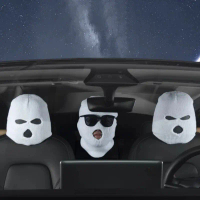 Penutup Kepala Kursi Mobil Penutup Kepala Rajutan Pribadi Topi Topeng Pria Bertopeng Lucu Aksesoris 