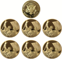 Trump 6 Pack Donald Trump Fighting for America Gold Coin Collectible Gift - Trump Coin with Case Gol