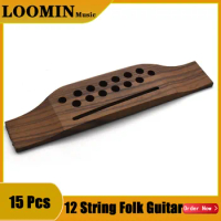 15PCS Right-Handed Rosewood Acoustic Guitar Bridge for 12 String Folk Guitar