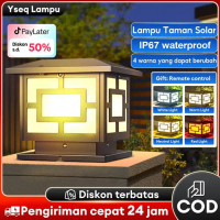【ready stock】 Lampu Pilar Pagar Dekorasi Taman Bingkai Lampu pagar 4 warna Lampu Tiang Tenaga Surya 