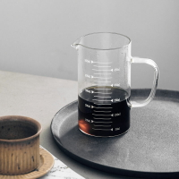 手沖咖啡分享杯 高硼硅玻璃杯容器 廚房烹飪量杯 簡約耐用1入