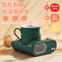 【SOIP】復古TV智能數顯恆溫杯墊 預約定時加熱杯墊 辦公室保暖暖杯墊 牛奶保溫加熱器(三檔控溫 交換禮物)