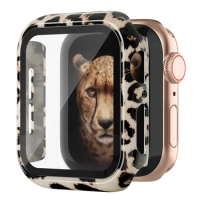 Compatible Apple Watch Case 38mm 40mm with Tempered Glass Screen Protector, Full Cover Ultra-Thin Hard PC Bumper Fashion