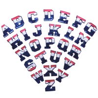 2025 Cross-Border New Sequin Colorful Letter Fabric Patches Patch Versatile Patch Sewable Iron-On Em