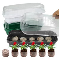 10 Cells Germination Nursery Seedling Trays Block Peat Pellets Non-woven Fabric Wrapped Nutrient Soil Flower Potting Starters