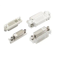 2PCS DVI24+1/5 Female Socket 90 Degree Straight/Curved foot Welded Plate Seat Serial Connector