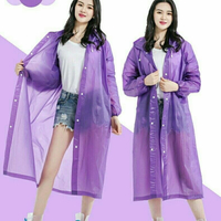 EVA成人徒步旅行風衣雨衣男女式韓國時尚長款連體透明雨披