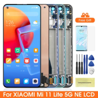 Mi 11 Lite 5G NE Screen, for Xiaomi 11 Lite 5G NE 2109119DG Lcd Display Digital Touch Screen with Frame for Xiaomi 11 Lite NE 5G