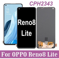 Original AMOLED For OPPO Reno8 Lite LCD Display Touch Screen Digitizer Assembly For OPPO Reno 8 Lite Reno8Lite CPH2343 LCD