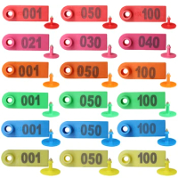 20PCS Sheep Ear Tags Set Plastic Livestock Animal Markers Red Pink Green Blue Yellow Orange for Goat Label Identification Card