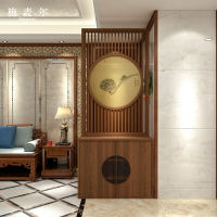 中式實木屏風櫃 隔斷裝飾客廳酒店辦公室玄關儲物鞋櫃 半透座屏