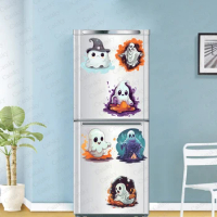 Cute Halloween Ghost Refrigerator Sticker Wall Sticker Decorative Door Sticker Sticker Freezer Self-Adhesive Painting Decal