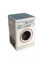 HomesCulture Laundry Detergent Powder Tin Storage (Blue W.Machine)
