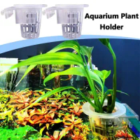 Aquarium Plant Holder 2 Pcs Aquarium Plant Stand Hook Fish Tank Flower Pot Fish Tank Plant Pot With Holes Water Feature Decor