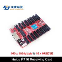 Huidu HD-R716 Receiving Card Work With HD-T901 ,HD-C16C ,HD-A3 , HD-VP210, 16 x HUB75E Port ,160 * 1024pixels
