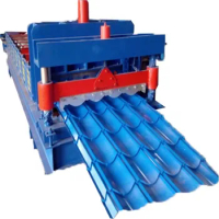 Glazed Roof Tile Sheet Making Roll Forming Machine Step Roofing Sheet Machineryne